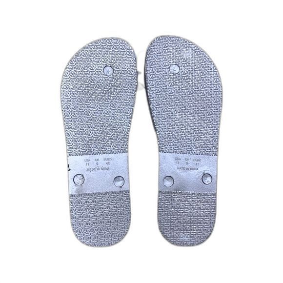 Capelli NY Silver Nautical Wedge Comfort Flip Flop Sandals, Size 11 NEW - Picture 3 of 4